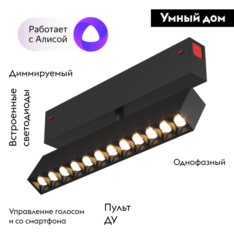 Трековый светодиодный светильник Denkirs DK8006-BK