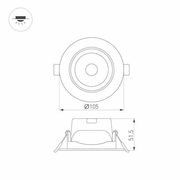Встраиваемый светильник Arlight LTD-Polar-Turn-R105-10W Warm3000 032867