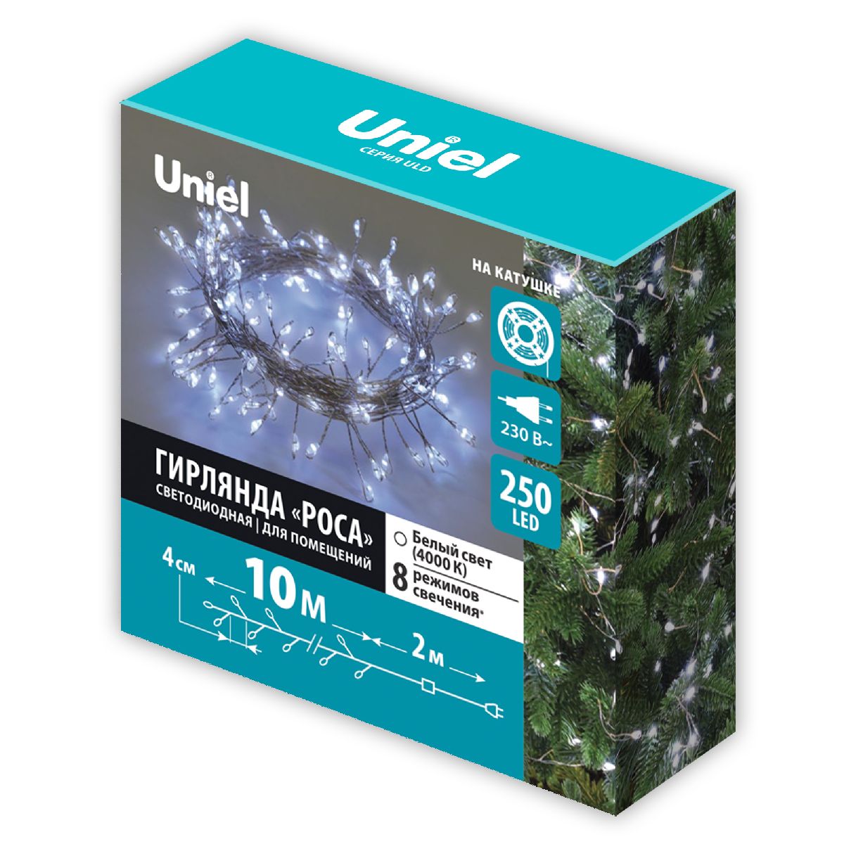 Гирлянда Роса Uniel ULD-S1000-250/DTA WHITE IP20 DEWDROP UL-00012123