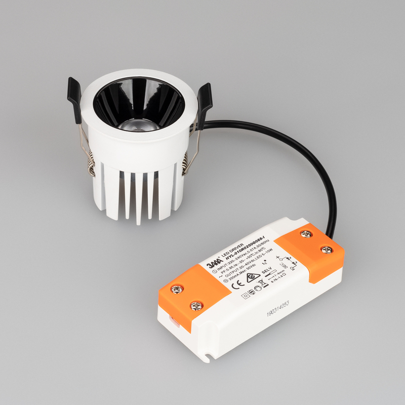 Встраиваемый светильник Arlight MS-SHADE-LUM-BUILT-R58-10W Warm3000 (WH-BK, 35 deg, 230V) 039326