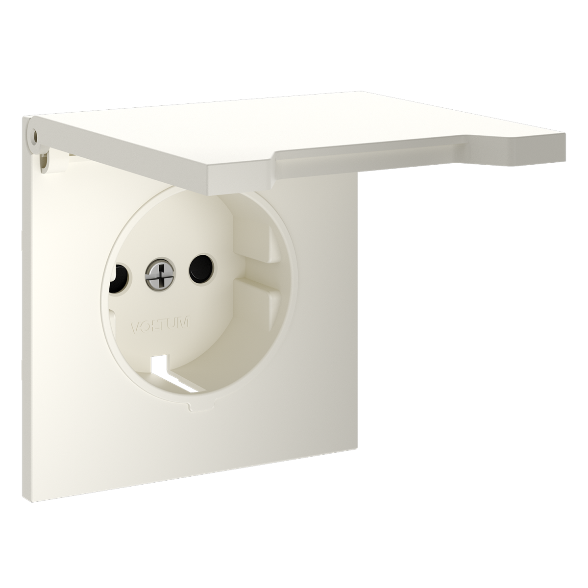Накладка для розетки с заземлением, защитными шторками и крышкой Voltum S70 (хлопок) VLS000813