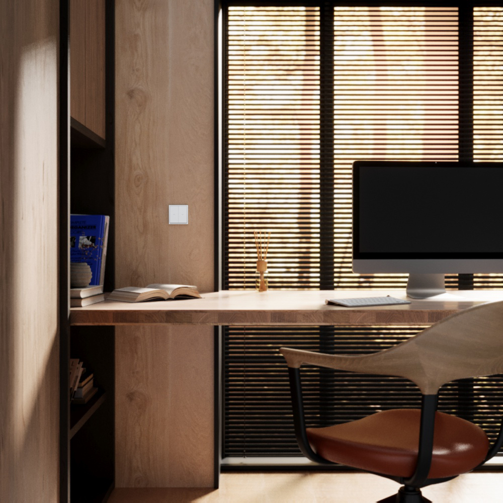 Выключатель встраиваемый Voltum S70 для жалюзи 10А, (белый матовый) VLS020702