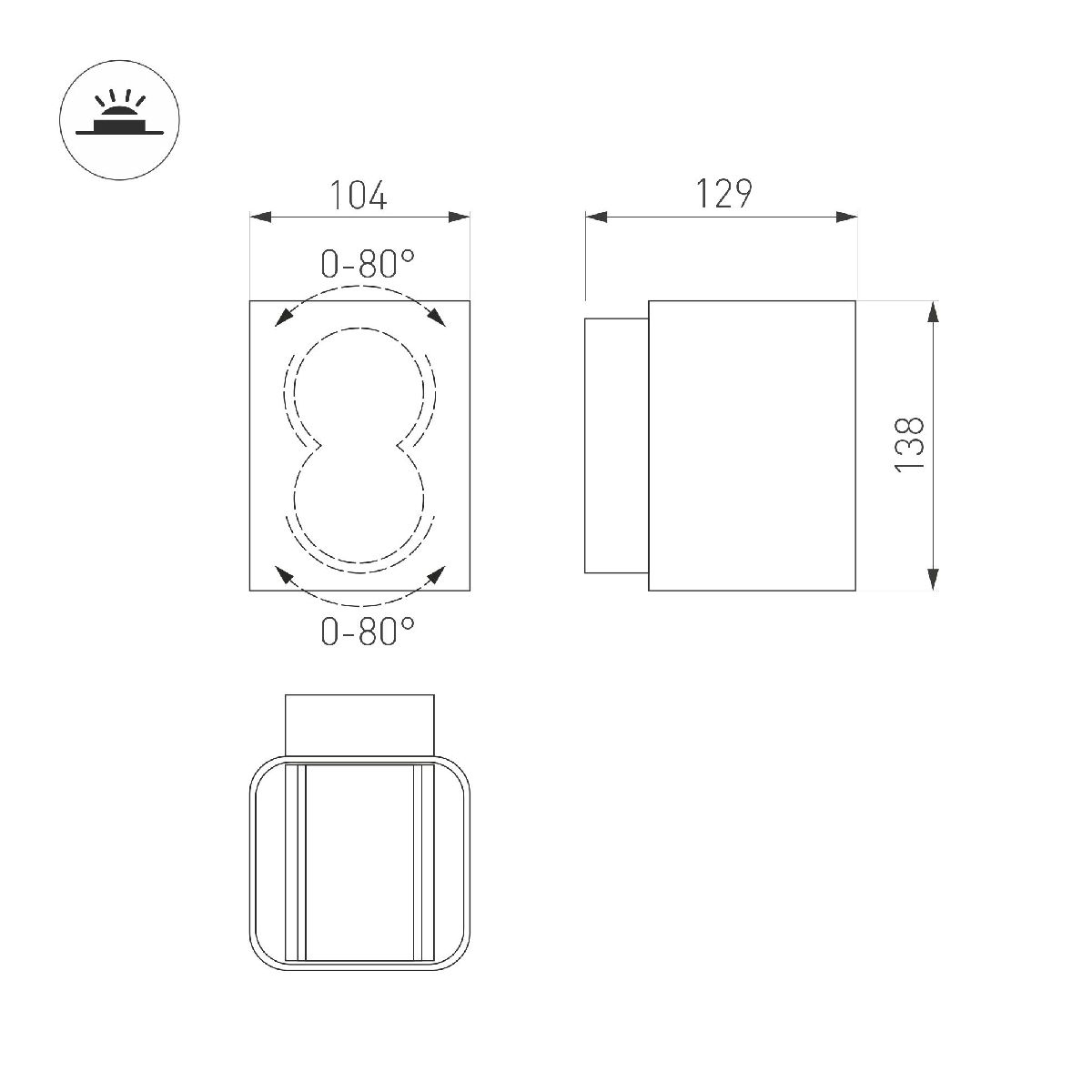 Уличный настенный светильник Arlight LGD-WALL-VARIO-S104x129-2x6W Warm2700 052704