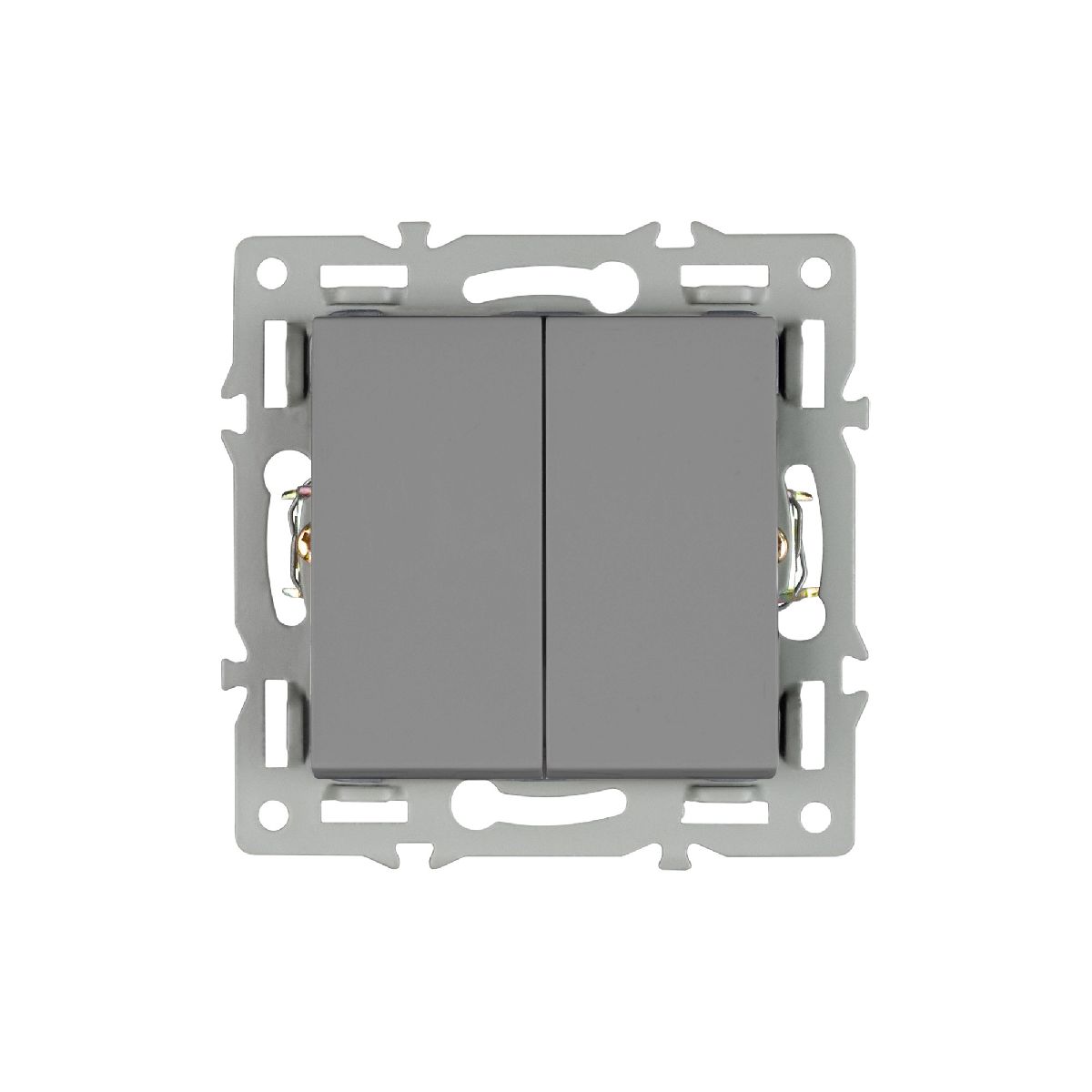 Механизм выключателя двухклавишный проходной Arlight SWT-MKP2-PL-GR (250V, 16A) 043729