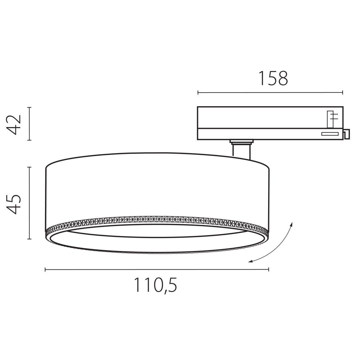 Трековый трехфазный светильник Quattro LED 60G с адаптером Lightstar Alta Pro A5637QT60G