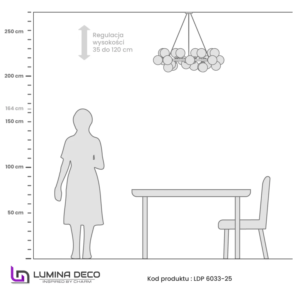 Подвесная люстра Lumina Deco Marsiada LDP 6033-25 BK+MD