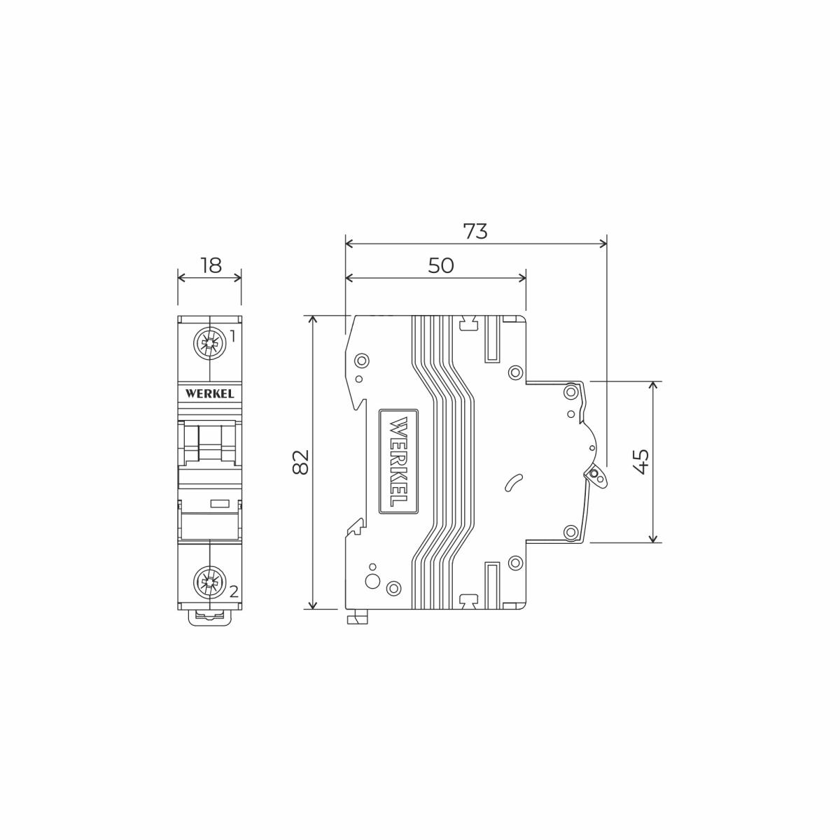Автоматический выключатель 1P 20 A C 6 кА Werkel W901P206 4690389192586 a062535
