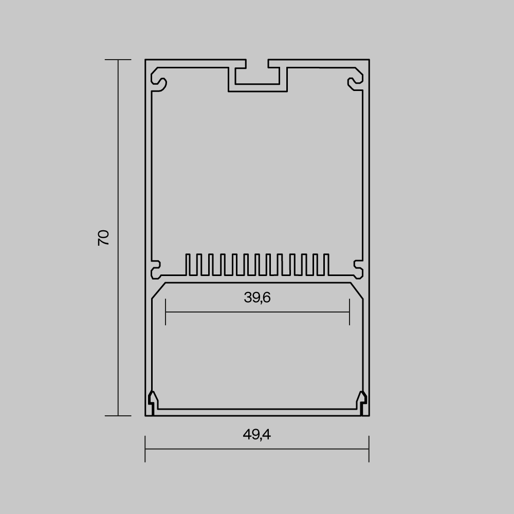 Профиль накладной-подвесной 50х70 (Серебро, 2 м) Maytoni ALM-5070-S-2M