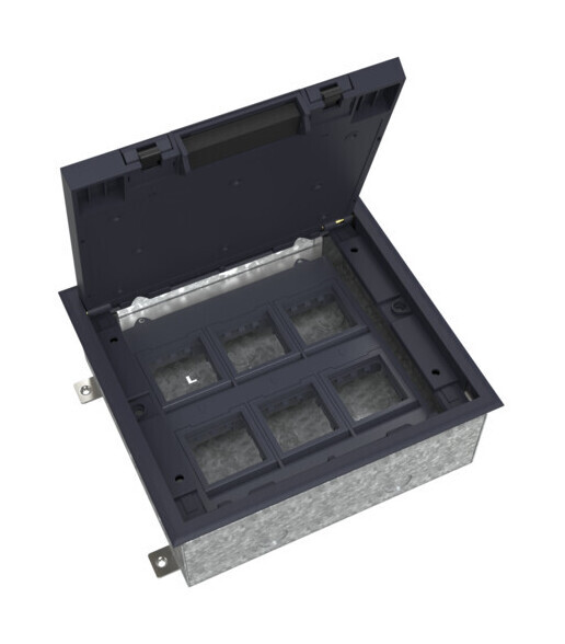 Люк на 12 модулей IP40 для бетонных полов с монтажной коробкой, тип MDK10 Systeme Elecrtic MultiDesk MDK10212