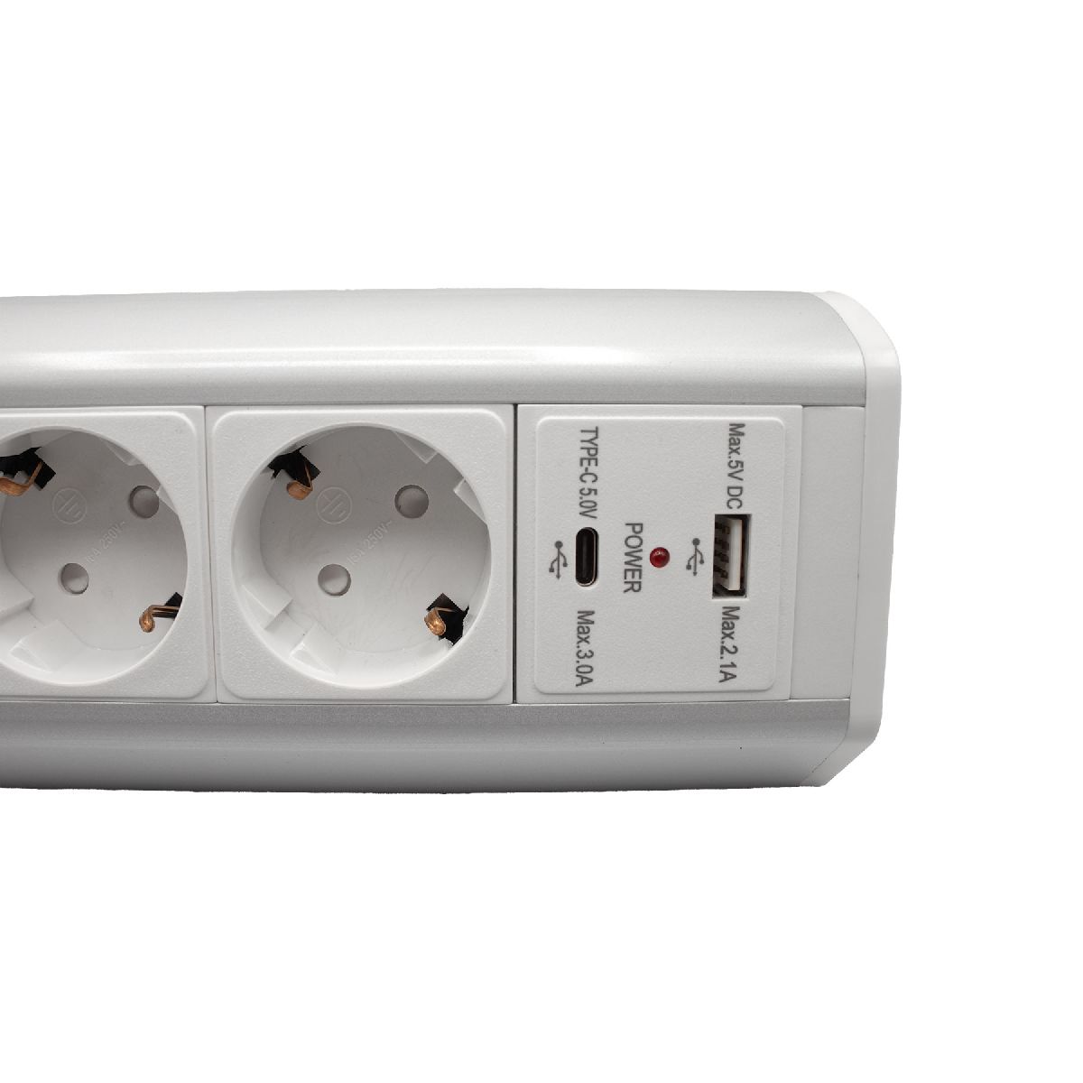 Блок розеток (2 секции 1 USB + 1 type-C беспроводная зарядка) Mebax 00-00002870