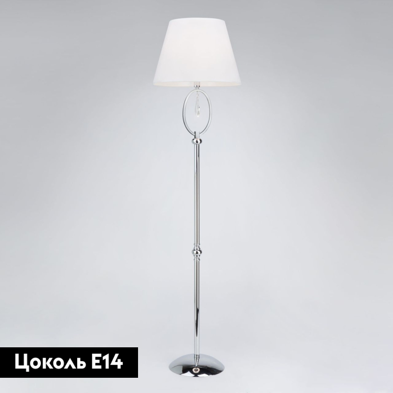 Торшер Eurosvet Madera 01056/1 хром/прозрачный хрусталь Strotskis