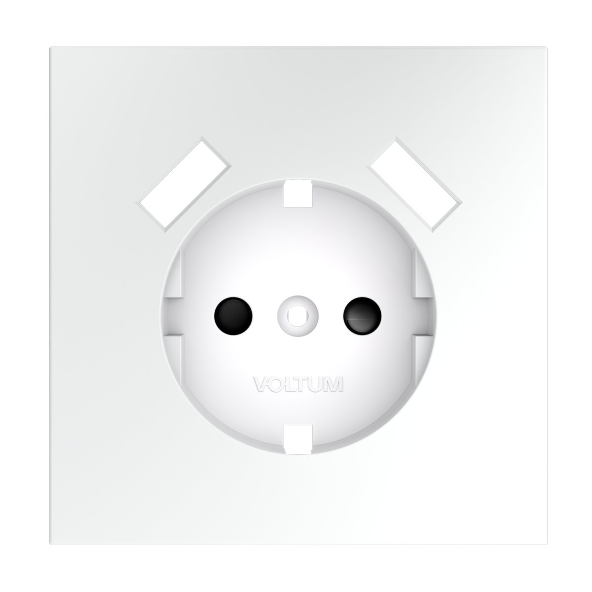 Накладка для розетки с заземлением и защитными шторками, с USB A+A Voltum S70 (белый матовый) VLS000902