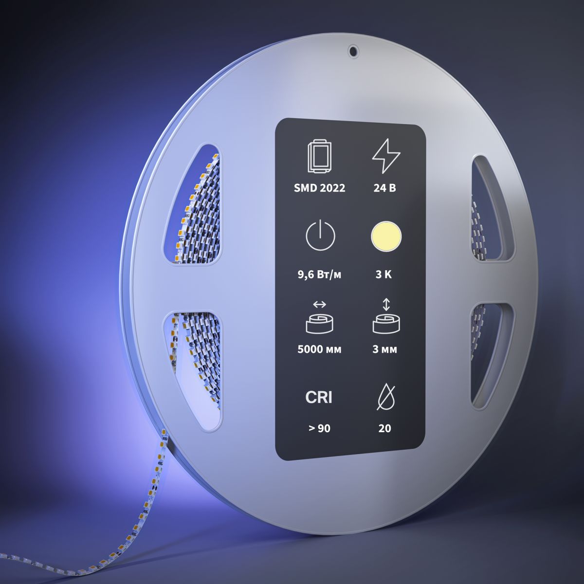 Светодиодная лента Maytoni Led Strip 24В 2022 9,6Вт/м 3000К 5м IP 20 201265