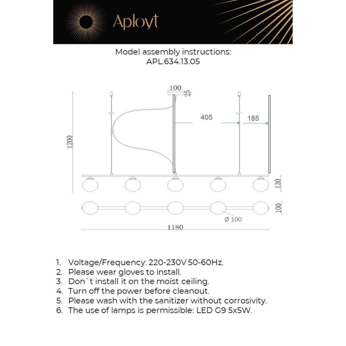 Подвесная люстра Aployt Sylwia APL.634.13.05