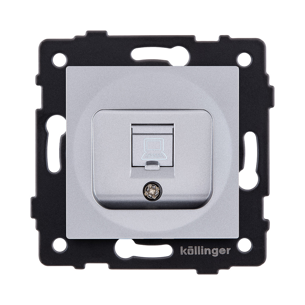 Розетка Ethernet RJ45 Cat.6, серый Kollinger REA-018GY для Aspekt, Eleganz, Reflex