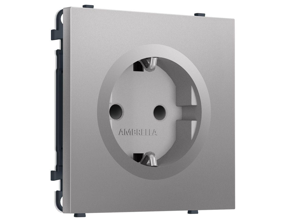 Комплект механизма электрической розетки SIGMA Сталь матовый 50Hz 2P+E с/з с/ш 16A-250V QUANT PRO Ambrella Volt MS507010 (SP5070, PR141)