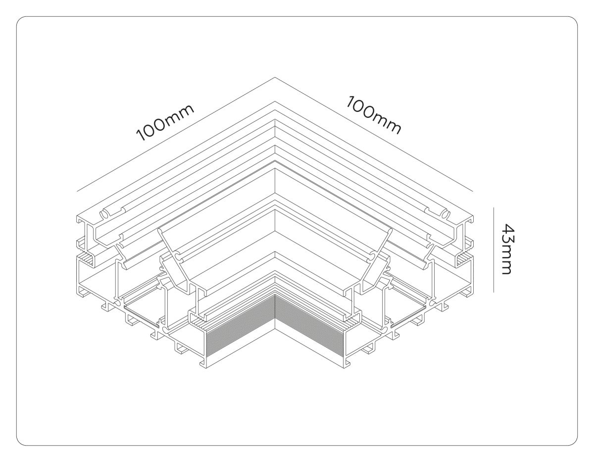 Коннектор угловой для корпуса в натяжной потолок Ambrella Light Track System GL1981