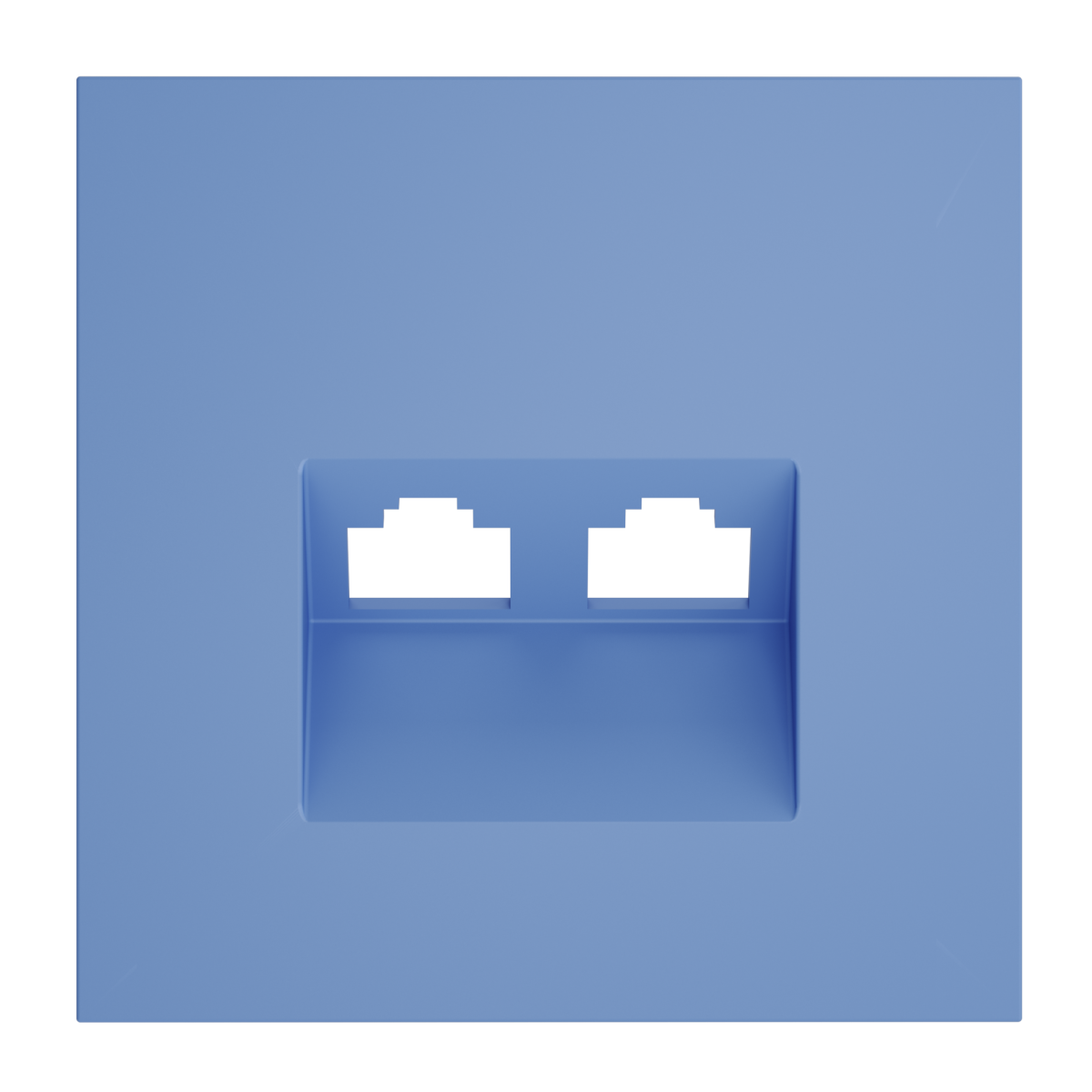 Накладка для розетки компьютерной двойной RJ45+RJ45 кат.6 Voltum S70 (деним) VLS001415