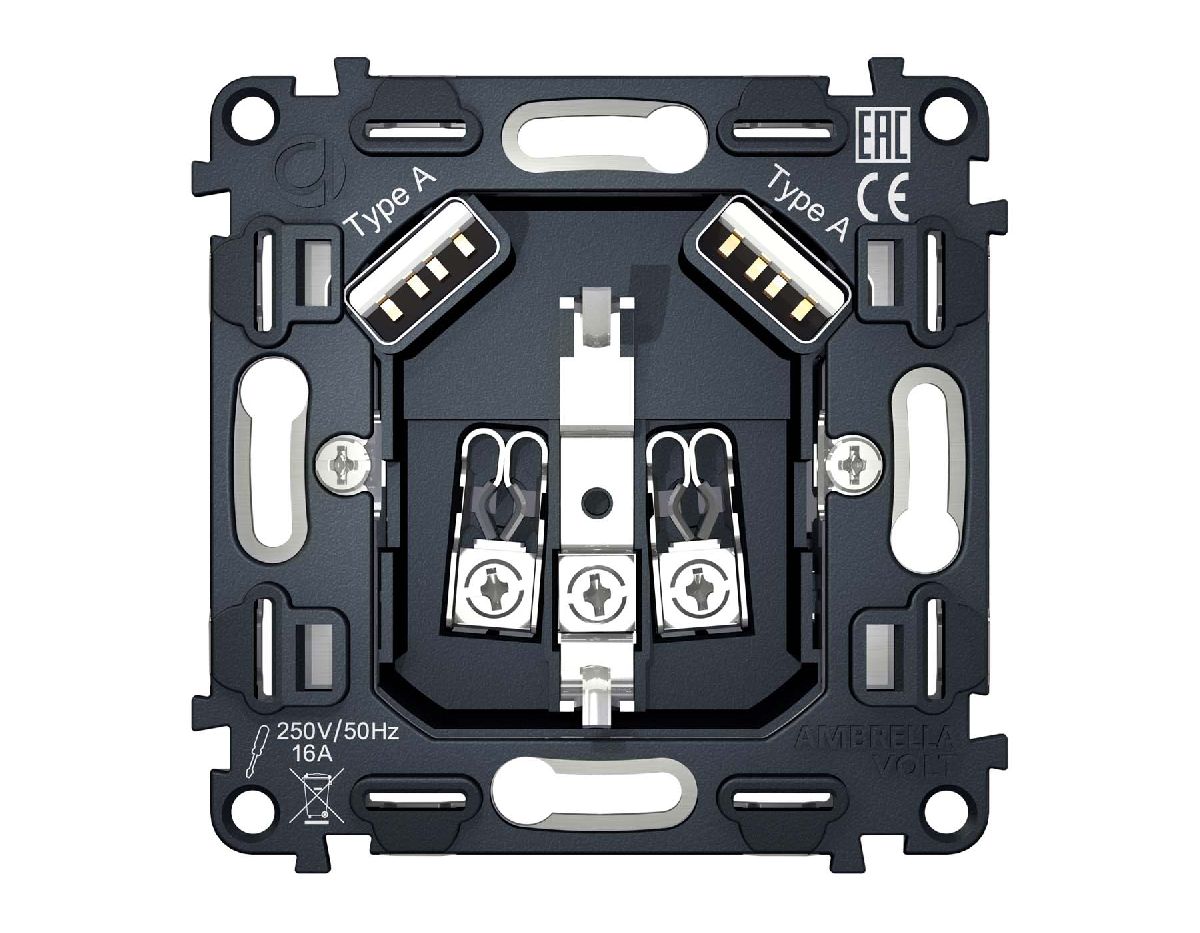 Механизм розетки с/з на винтовых зажимах Ambrella Volt Quant VM155