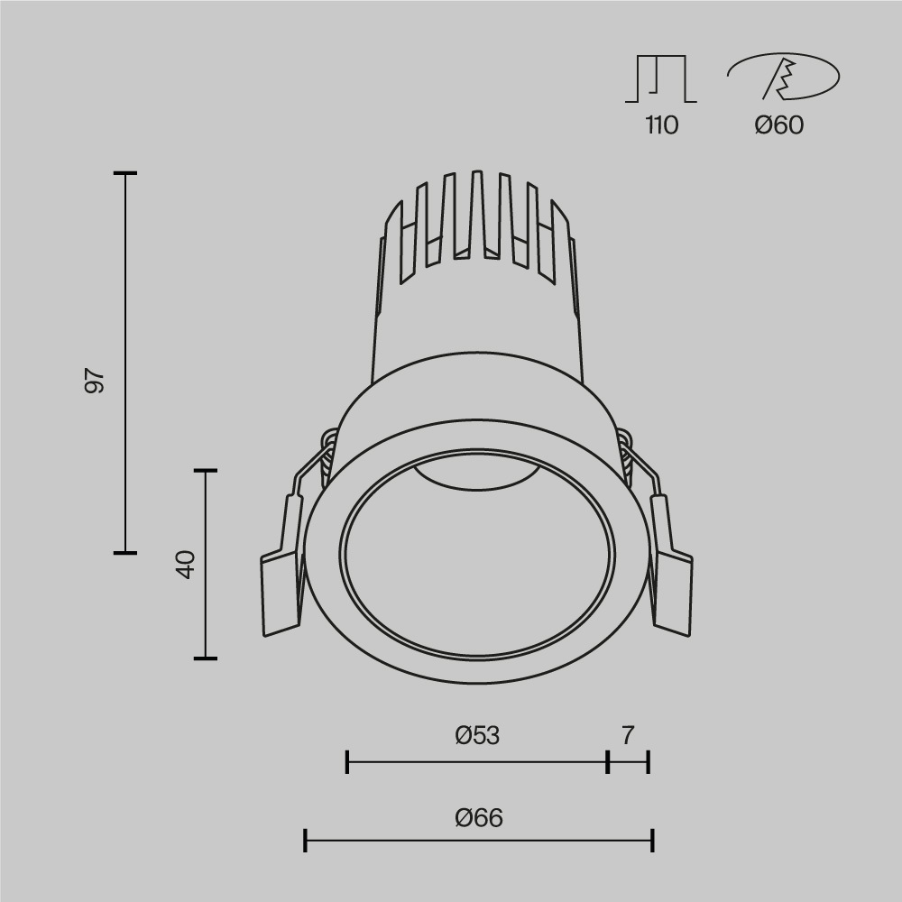 Встраиваемый светильник Maytoni Technical Dip DL116-10W-3K-W