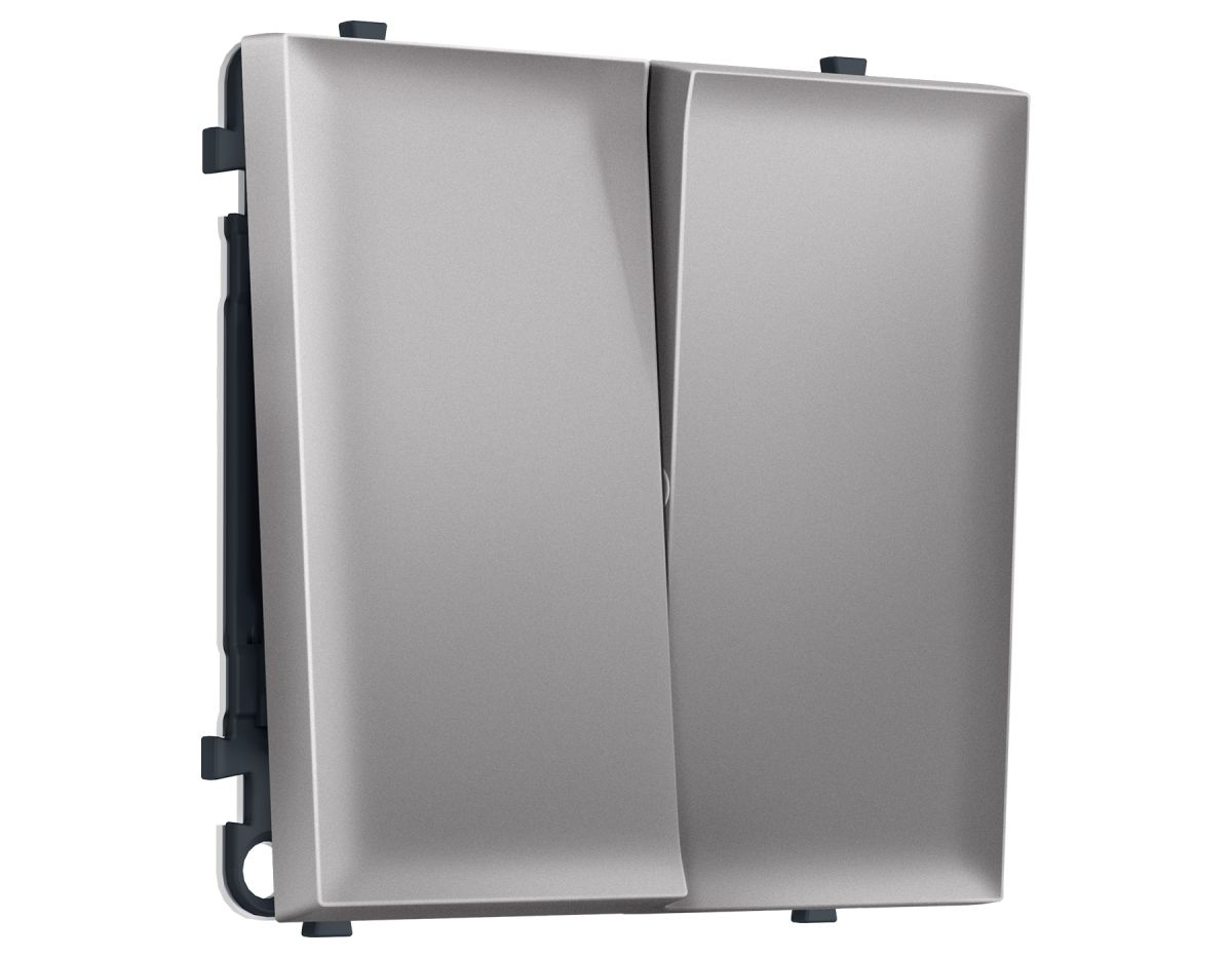 Комплект механизма 2-кл проходного выключателя SIGMA Сталь матовый 10A-250V QUANT PRO Ambrella Volt MS503020 (SP5030, PR120)