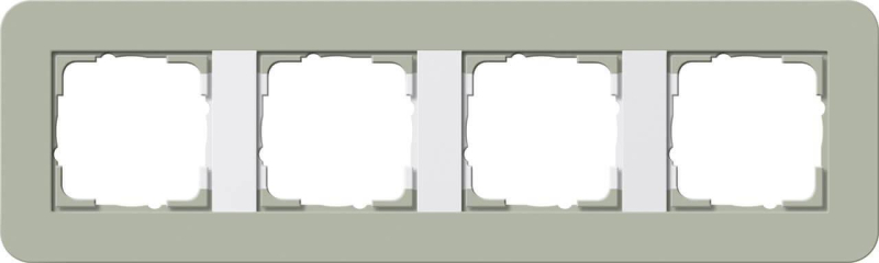 Рамка 4-постовая Gira E3 серо-зеленый/белый глянцевый 0214415