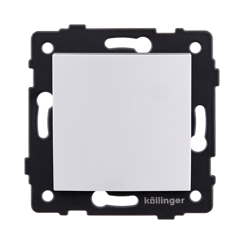 Выключатель 1-клавишный перекрестный 10А/250В, изогнутый, белый Kollinger REA-R-006WH для Aspekt, Eleganz, Reflex