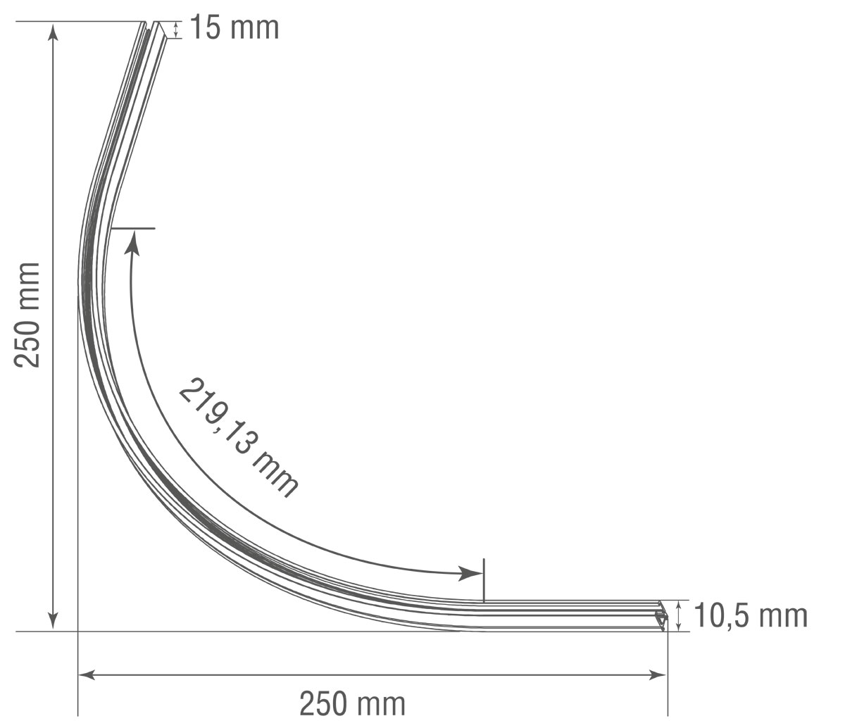 Круглый угол-соединитель Donolux Slim Line Mini R corner 300 CB