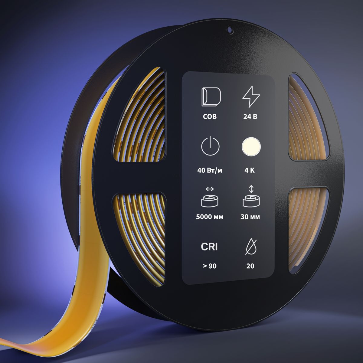 Светодиодная лента Maytoni Led Strip 24В COB 40Вт/м 4000К 5м IP 20 201316