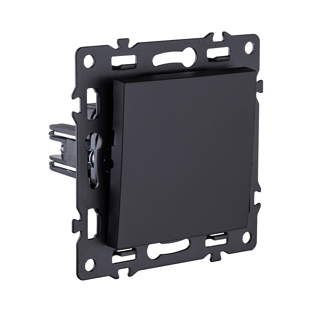 Выключатель 1-клавишный проходной 10А/250В, черный Kollinger Asthetik AS-002BK