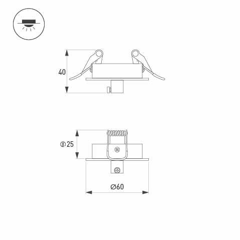 Чаша потолочная встраиваемая Arlight SPX-CANOPY-R60-C4 (BK) 046020(1)