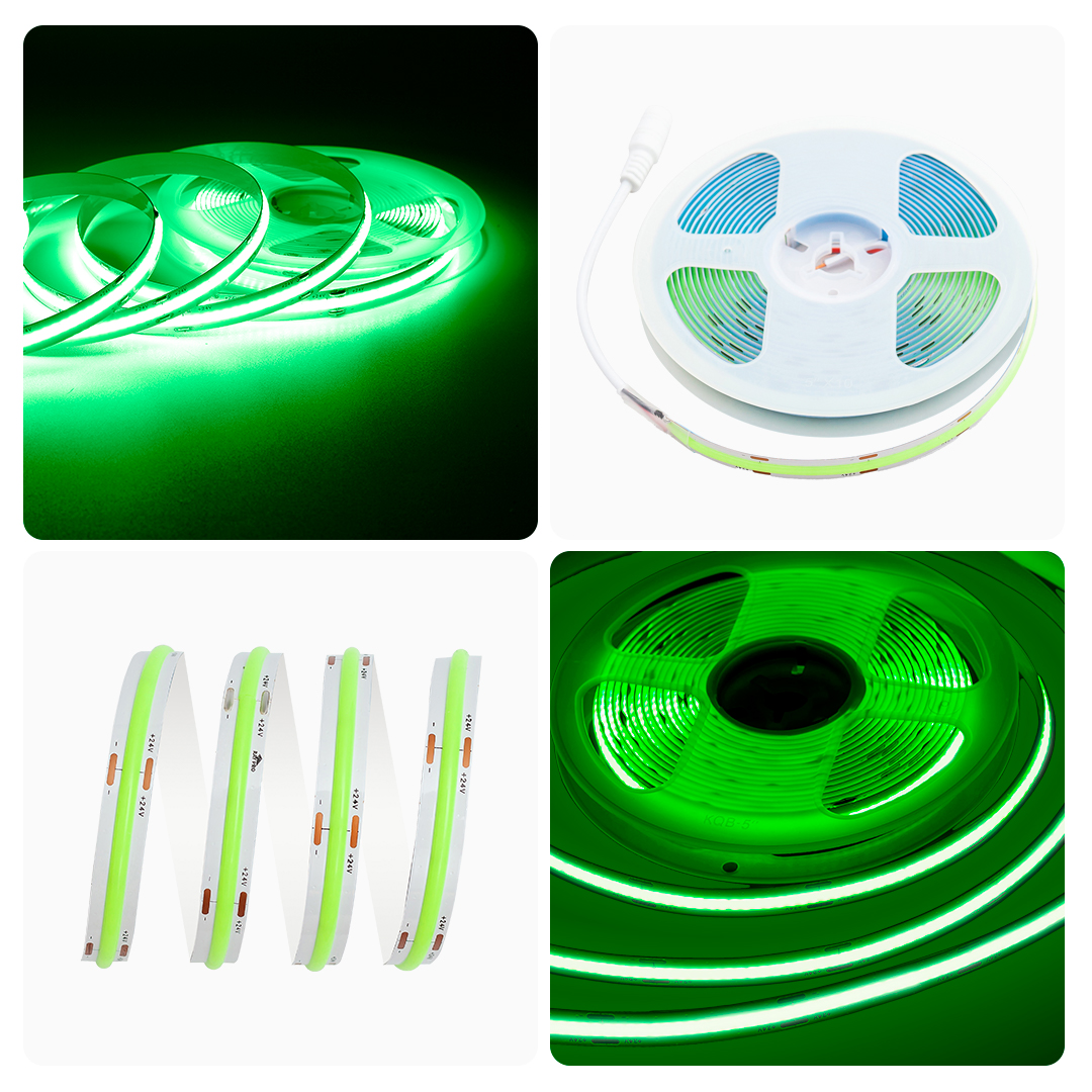 Светодиодная лента Apeyron 3м, 24В, 11Вт/м, COB, 352д/м, IP20 Зеленый 189ОО