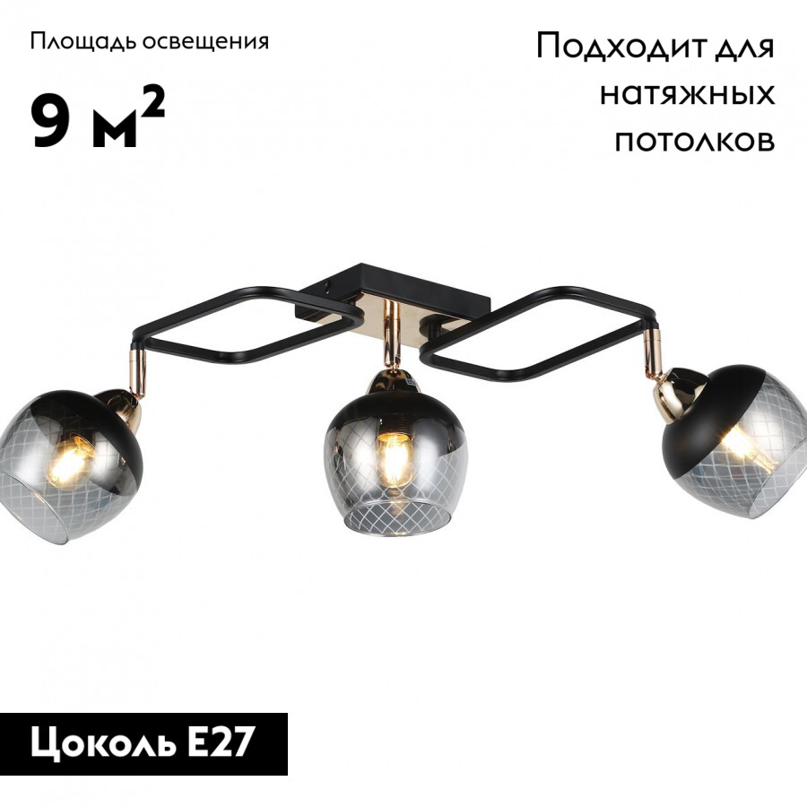 Потолочная люстра IMEX MD.19311-3-S-BK+FGD