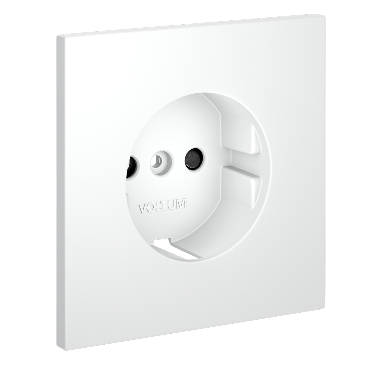 Накладка для розетки с заземлением и защитными шторками Voltum S70 (белый матовый) VLS000702