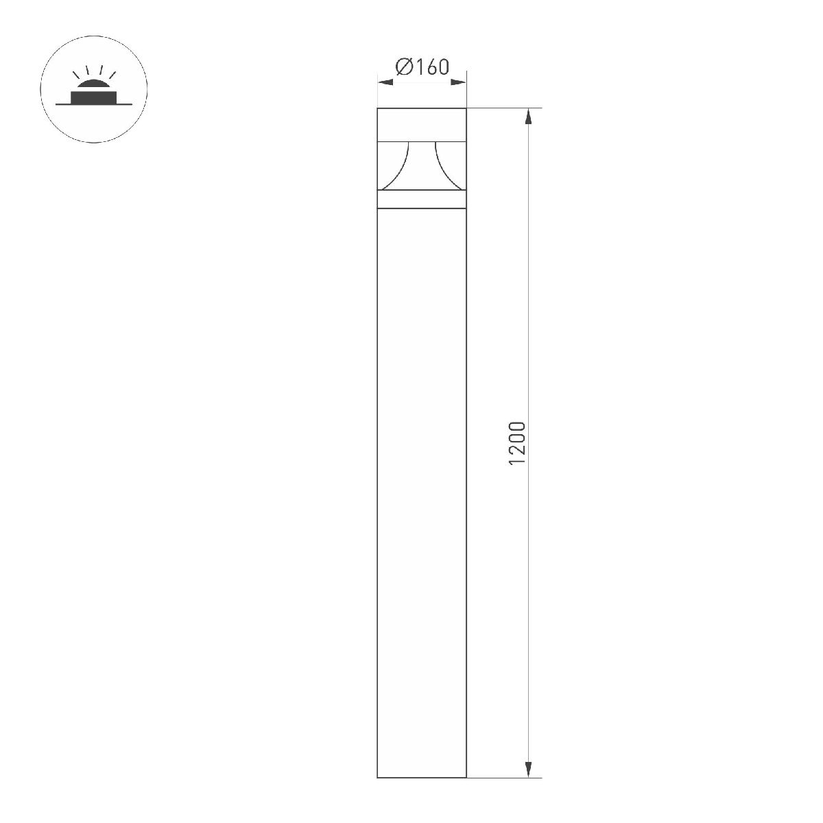 Ландшафтный светильник Arlight LGD-LANDMARK-BOLL-H1200-20W Warm3500-MIX 047692