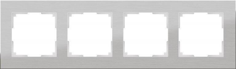 Рамка Werkel Aluminium на 4 поста алюминий WL11-Frame-04 4690389073663
