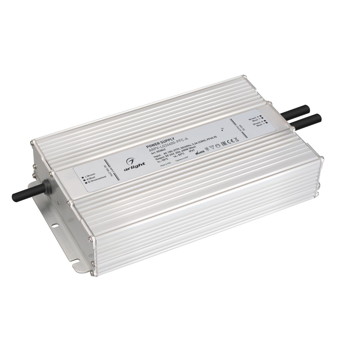 Блок питания Arlight ARPV-LG24600-PFC-A (24V, 25A, 600W) (IP67 Металл) 053862