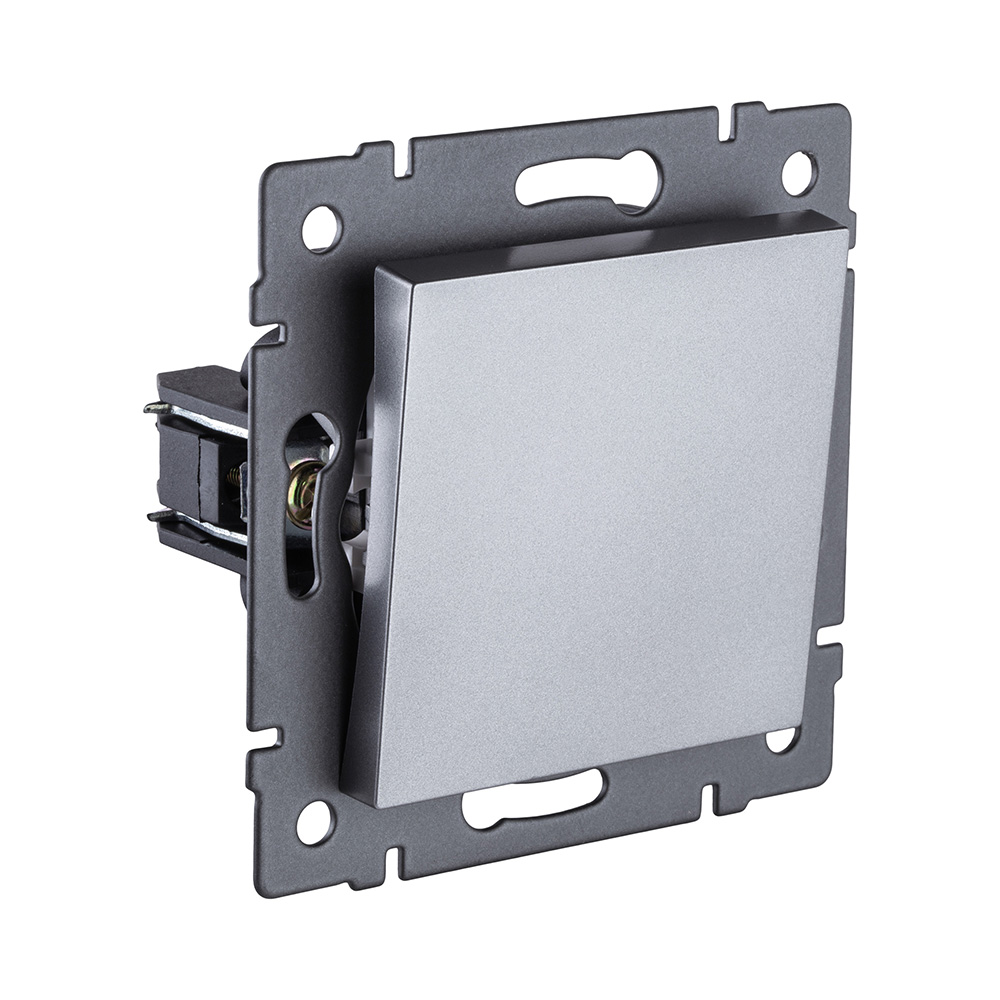 Выключатель 1-клавишный 10А/250В, серый Kollinger REA-S-001GY для Aspekt, Eleganz, Reflex