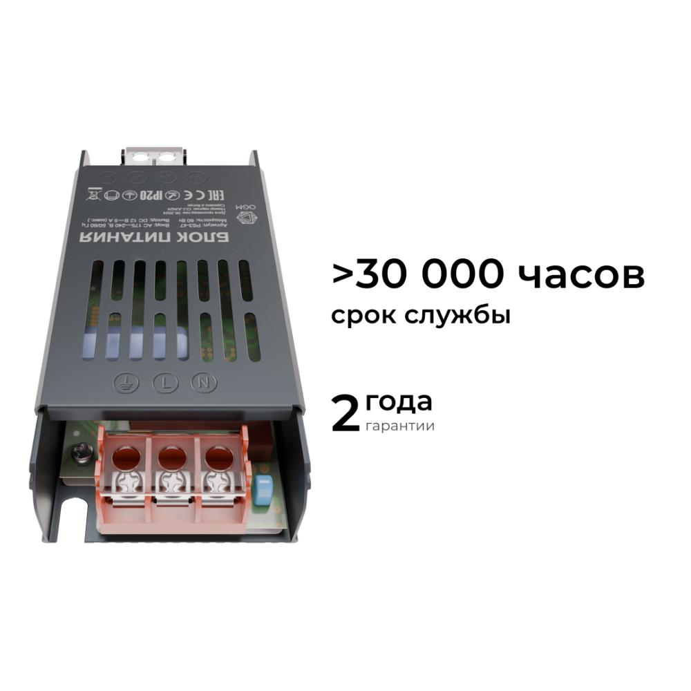 Блок питания Apeyron 12В 60Вт IP20 5А PS3-47