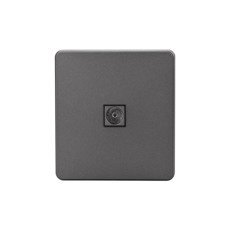 Розетка ROUND TV с/у титан KRANZ KR-78-0723-2