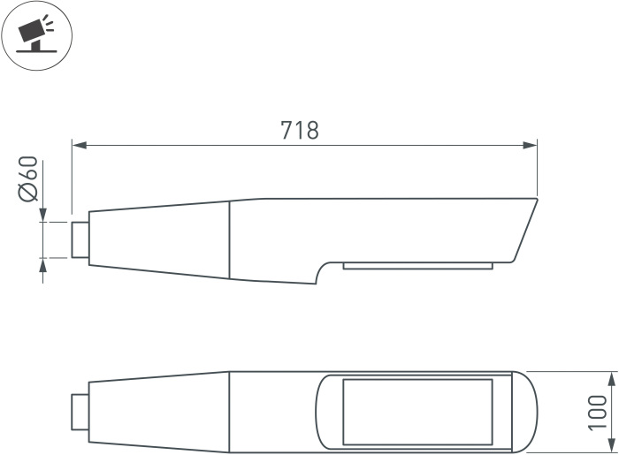 Уличный светильник на столб Arlight OXOR-NOXT-EMP-718x100-50W Day4000 (BK, 120 deg, 230V) IP65 052480