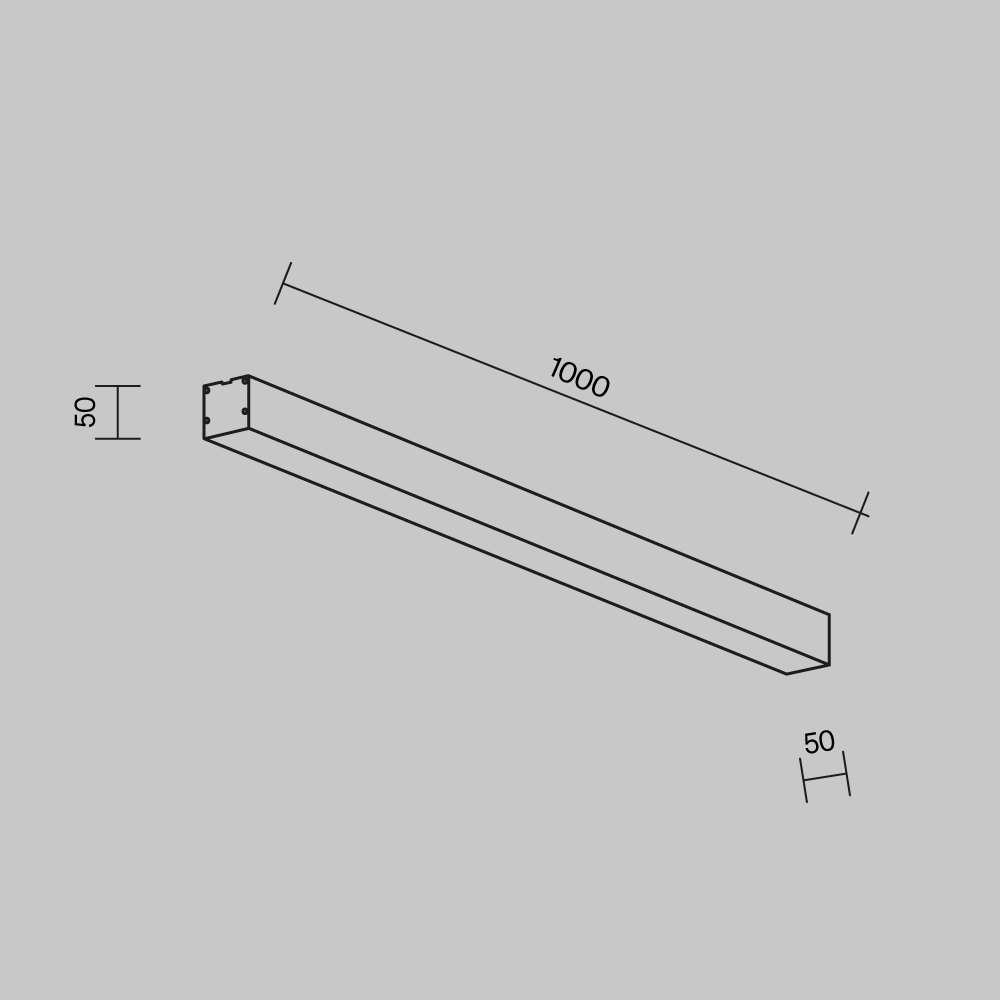 Линейный накладной светильник Maytoni Technical 3000K 50x50 (Серебро, 1 м) LL311019