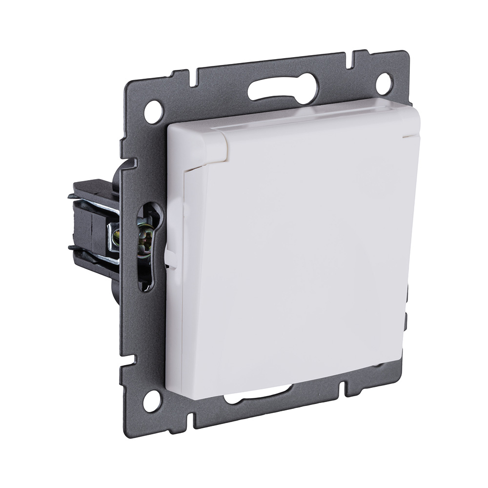 Розетка штепсельная SCHUKO 16A/250 В с крышкой, белый матовый Kollinger REA-006WM для Aspekt, Eleganz, Reflex