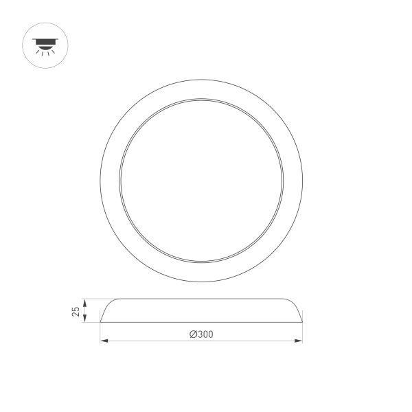 Накладной светодиодный светильник Arlight CL-FIOKK-R300-25W Day4000-MIX 034467