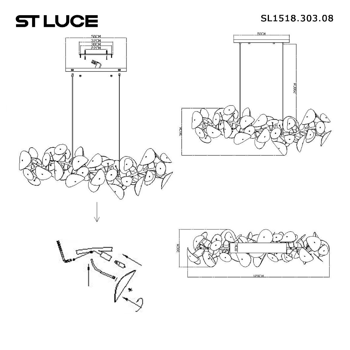 Подвесная люстра ST Luce Dahlia SL1518.303.08