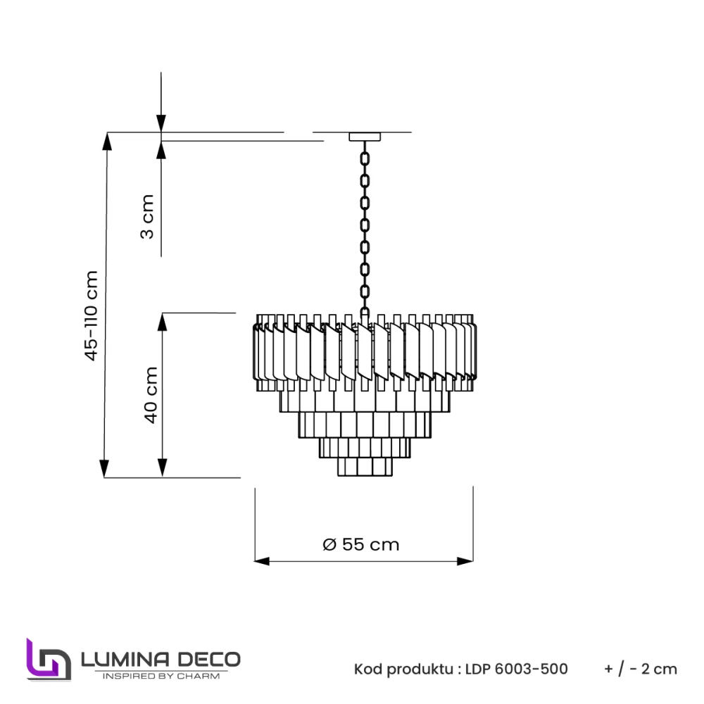 Подвесная люстра Lumina Deco Funneli LDP 6003-550 BK+F.GD