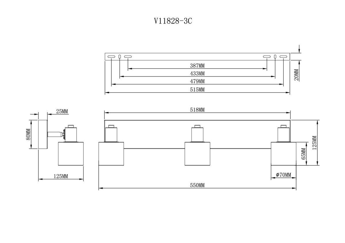 Спот Moderli Malet V11828-3C
