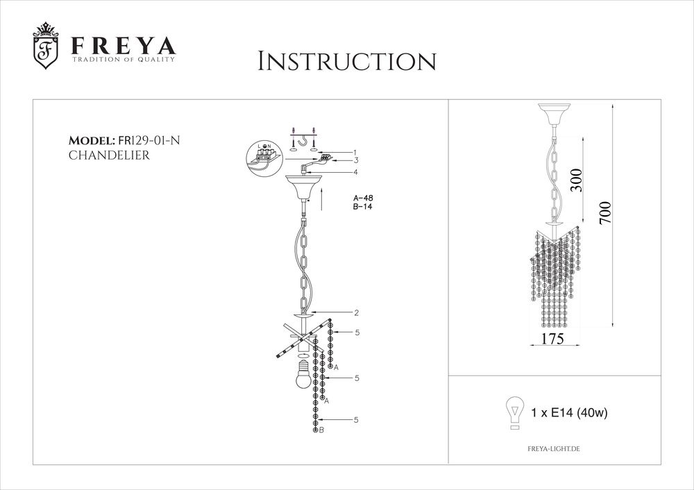 Подвесной светильник Freya Picolla FR1129-PL-01-CH