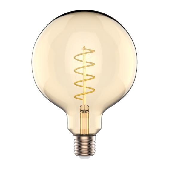 Лампа светодиодная филаментная Gauss E27 5,5W 2200K шар золотой 1111246