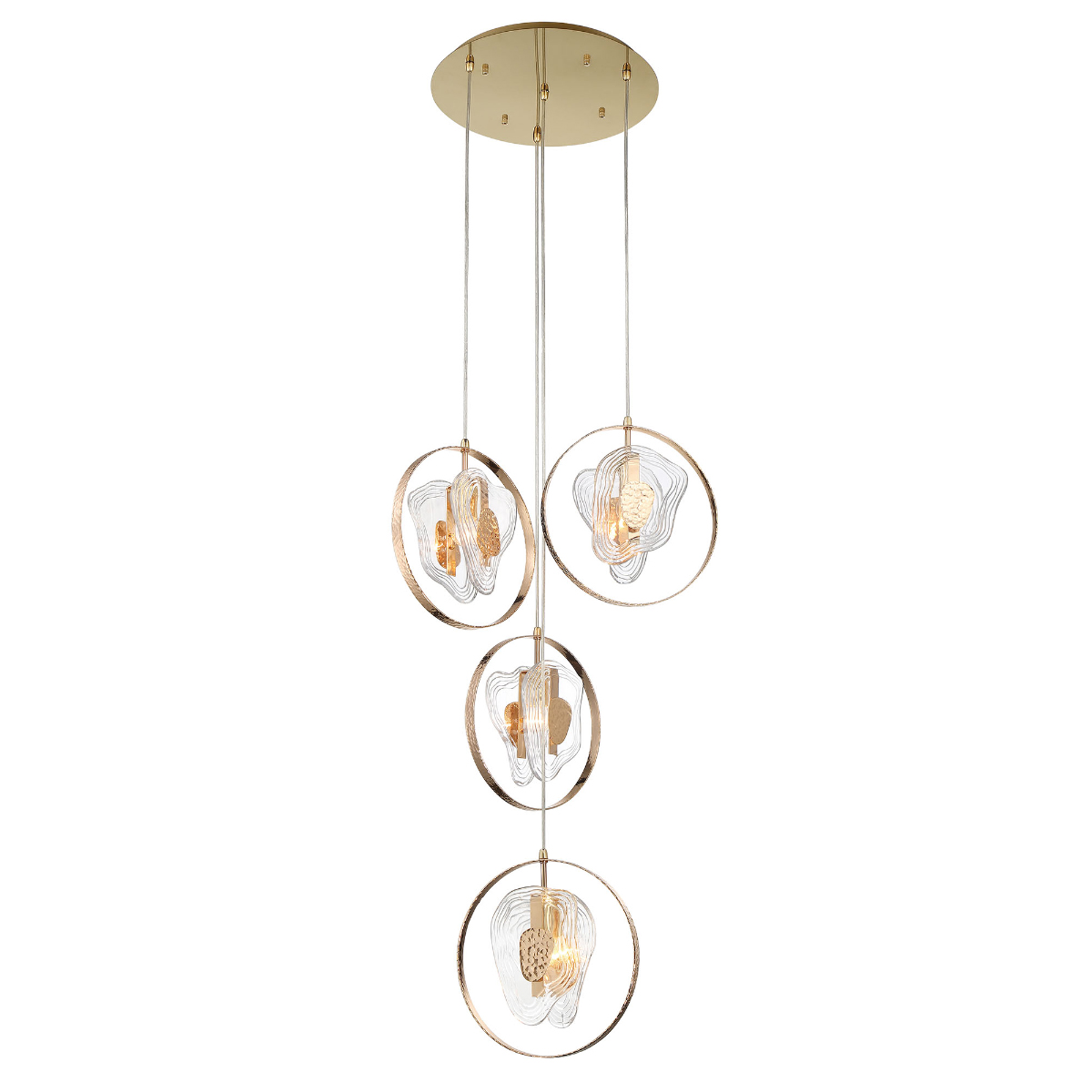 Подвесной светильник Delight Collection Cowley P60669-4 gold/clear